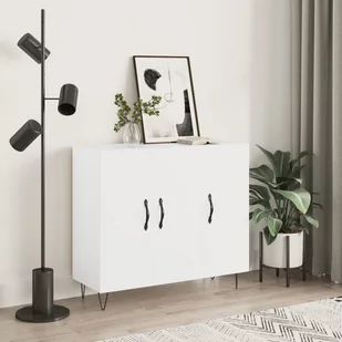 vidaXL Szafka, biała, 90x34x80 cm, materiał drewnopochodny - Komody - miniaturka - grafika 1