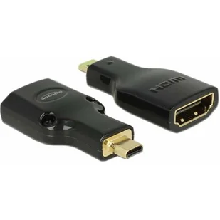 Delock adapter HDMI Micro-D(M)->HDMI(F) High Speed HDMI Ethernet 4k 65664 - Adaptery i przejściówki - miniaturka - grafika 1