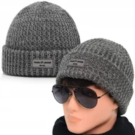 Czapki męskie - CZAPKA męska ZIMOWA Ciepła na Mrozy SZARA Produkt Polski Pako Jeans - miniaturka - grafika 1