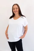 Bluzki damskie - Biała Tunika z Dekoltem na Plecach UNI - miniaturka - grafika 1
