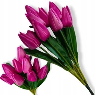 Sztuczne kwiaty - TULIPAN BUKIET Sztuczne Fioletowe Tulipany w pąkach x9 Kwiaty na Wielkanoc - miniaturka - grafika 1