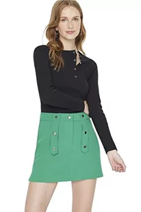 Trendyol Damska podstawowa mini bodycone, tkana spódnica o linii A, ZIELONY, 66 - Spódnice - miniaturka - grafika 1