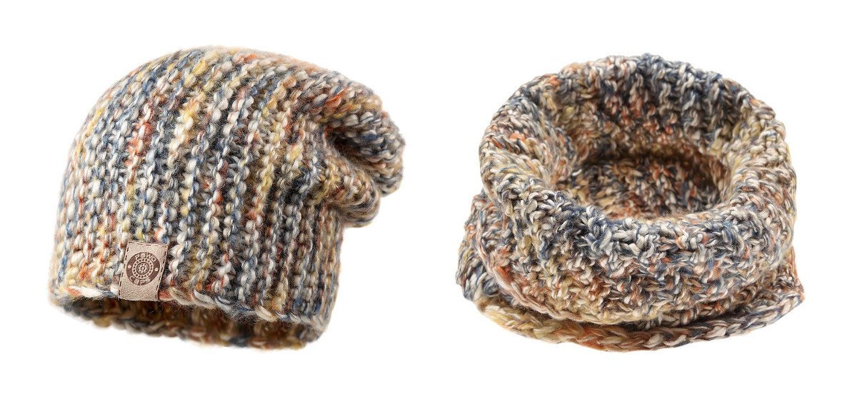 Komplet damski czapka + komin Multikolor jeans