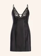 Bielizna nocna - Chantelle Negliż Girls Z Satyny schwarz - miniaturka - grafika 1