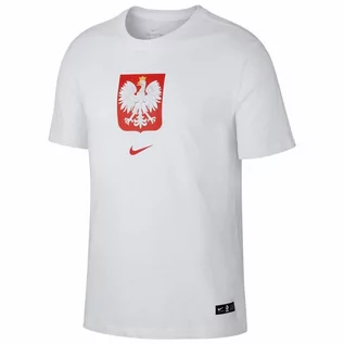 Koszulki sportowe męskie - Nike, Koszulka męska, Poland Tee Evergreen Crest CU9191 100, biały, rozmiar M - grafika 1