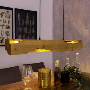 Eco-Light Lampa wisząca Venus, brązowa, długość 100 cm, 4-punktowa, drewno - Lampy sufitowe - miniaturka - grafika 1