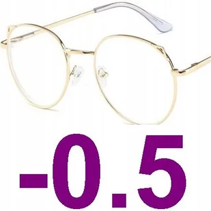 Okulary metal korekcyjne minusy kocie uszy -0.5 - Okulary korekcyjne, oprawki, szkła - miniaturka - grafika 1