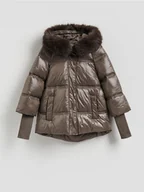 Moda i Uroda OUTLET - Reserved - Pikowana kurtka - brązowy - miniaturka - grafika 1