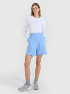 Spodenki damskie - 4F Spodenki dresowe damskie - niebieskie M - miniaturka - grafika 1