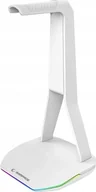 Akcesoria do słuchawek - Rampage Rampage Tower T14 Stojak na słuchawki, gamingowy RGB, hub 2x USB, biały - miniaturka - grafika 1