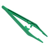 Apteczki i materiały opatrunkowe - Pęseta chirurgiczna jednorazowa zielona 12,8cm ZARYS plastikowa - 1 szt. - miniaturka - grafika 1