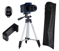 Statywy fotograficzne - Statyw tripod 4w1 pilot uchwyt na telefon 102 cm - miniaturka - grafika 1