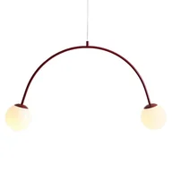 Lampy sufitowe - Wisząca lampa podwójna UNA 1116H15 skandynawska kule czerwone - miniaturka - grafika 1