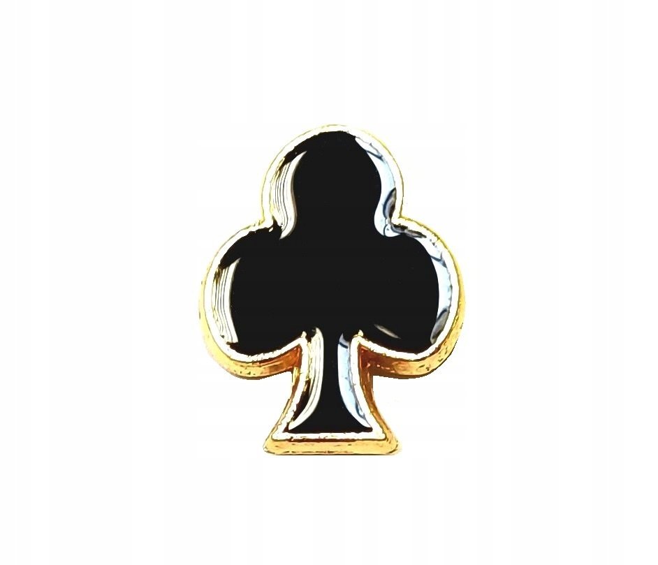 PIN PRZYPINKA BROSZKA PLAKIETKA - POKER, KARCIANY KOLOR TREFL - ŻOŁĄDŹ