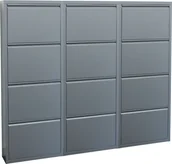 Szafki na buty - Pisa szafka na buty z 12 klapami/drzwiczkami w metalicznej szary. Dostarczane zmontowane. - miniaturka - grafika 1