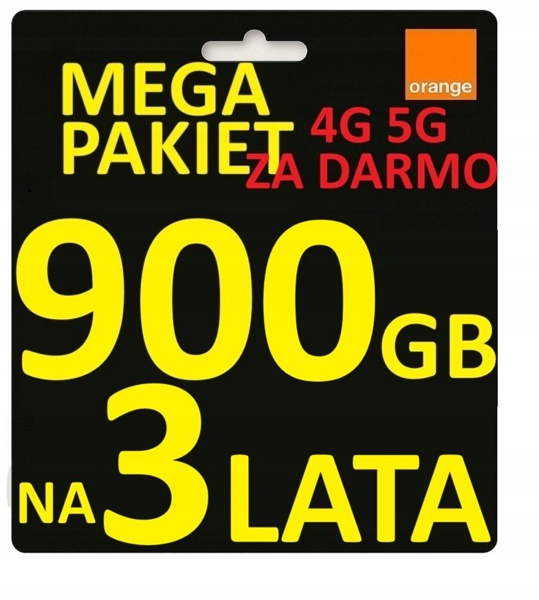 Internet Starter Na Kartę Orange Free Prepaid 900 Gb 3 Lata Sim Esim