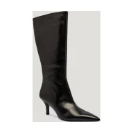 Kozaki damskie - Patrizia Pepe Skórzane kozaki na szpilce - miniaturka - grafika 1