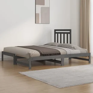 Lumarko Łóżko rozsuwane, szare, 2x(90x200) cm, lite drewno sosnowe - Łóżka - miniaturka - grafika 9