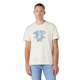 Koszulki męskie - Wrangler T-shirt męski Varsity Tee T-Shirt, Turtledove, XL, Turtledove, XL - grafika 1
