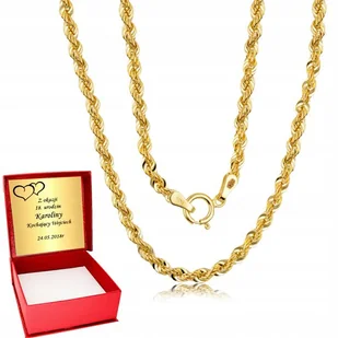 Złoty Łańcuszek 585 Gruby Skręcony Złoto Grawer - Łańcuszki Złoty Łańcuszek 585 Gruby Skręcony Złoto Grawer - Łańcuszki - miniaturka - grafika 1