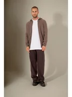 Swetry męskie - Perfect Cashmere Kaszmirowy kardigan "Eldo" w kolorze szarobrązowym - miniaturka - grafika 1