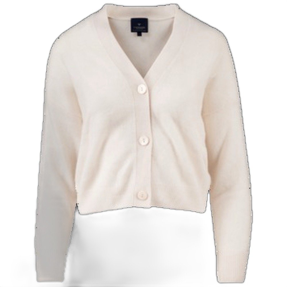 Sweter z kaszmiru damski rozpinany L kremowy