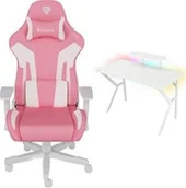 Fotele gamingowe - Fotel GENESIS Nitro 710 różowo-biały NFG-1929 + Biurko Holm 320 RGB Białe 120cm x 60cm - miniaturka - grafika 1