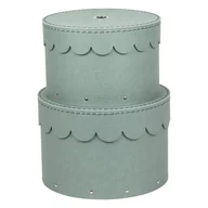 Pudła i pojemniki do przechowywania - Miętowe kartonowe pojemniki z pokrywką zestaw 2 szt. ø 26x17,5 cm Wilma – Bigso Box of Sweden - miniaturka - grafika 1
