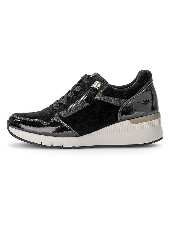 Gabor Skórzane sneakersy w kolorze czarnym na koturnie