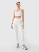 Legginsy - 4F Legginsy treningowe bezszwowe damskie - białe M/L - miniaturka - grafika 1