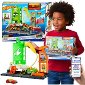 Zabawki konstrukcyjne - HOT WHEELS Zestaw Stacja Ładowania Samochodów + 1 Auto PREZENT DLA CHŁOPCA 4 5 6 7 8 Latka + EBOOK-2 - miniaturka - grafika 1