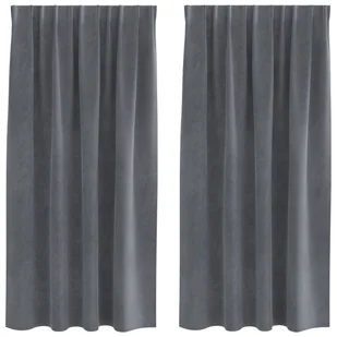 Zasłony vidaXL Super Jasnoszary Poliester 140 x 175 cm Zasłony - Zasłony - miniaturka - grafika 1