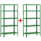Szafy i regały magazynowe - Regał półkowy 1+1 GRATIS, 1800x900x400 mmmm, 5 półek, nośność półki 70 kg, zielony - miniaturka - grafika 1