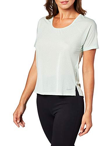 Nike W Nk Miler Top Ss Breathe damska koszulka z krótkim rękawem zielony Pistachio Frost/(Reflective Silv) X-S
