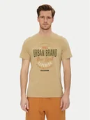 Koszulki męskie - Blend T-Shirt 20717759 Beżowy Regular Fit - miniaturka - grafika 1