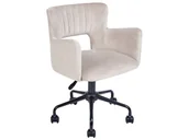 Fotele i krzesła biurowe - Krzesło biurowe regulowane welurowe beżowoszare SANILAC - miniaturka - grafika 1