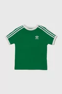 Koszulki dla chłopców - adidas Originals t-shirt bawełniany dziecięcy kolor zielony z nadrukiem - miniaturka - grafika 1