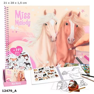 Kolorowanka Z Naklejkami Miss Melody 12479A - Kolorowanki, wyklejanki - miniaturka - grafika 1
