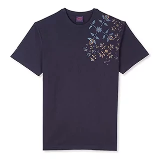 Koszulki męskie - OxbOw Męski t-shirt P0tasta, głęboki granatowy, 4XL - grafika 1