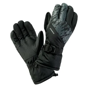 Męskie Rękawice HI-TEC ELIME 80337-BLK/GR PR – Czarny - Rękawice narciarskie - miniaturka - grafika 1