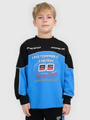 Bluzy dla chłopców - 4F Bluza dresowa loose bez kaptura chłopięca - niebieska 134/140 (8-10 lat) - miniaturka - grafika 1