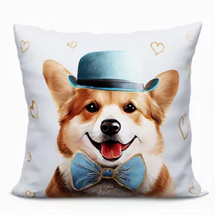 Poduszka dekoracyjna z wypełnieniem silikonowym CORGI 40x40 cm - Poduszki dekoracyjne - miniaturka - grafika 1