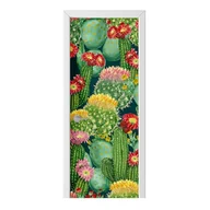 Naklejki na ścianę - Naklejka na drzwi HOMEPRINT Kwitnące kaktusy 75x205 cm - miniaturka - grafika 1