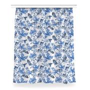 Zasłony - Gotowa zasłona Błękitne kwiaty do sypialni 150x200, Fabricsy - miniaturka - grafika 1
