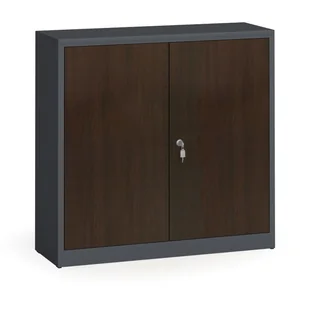 ALFA 3 Szafy spawane z laminowanymi drzwiami, 1150 x 1200 x 400 mm, RAL 7016/wenge 1261236 - Szafy biurowe - miniaturka - grafika 1