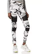 Spodnie rowerowe - Urban Classics Damskie legginsy Camo Tech Mesh Leggins, spodnie sportowe dla kobiet o wyglądzie moro, dostępne w wielu wariantach kolorystycznych, rozmiarach XS - 5XL, Snowcamo, 3XL - miniaturka - grafika 1