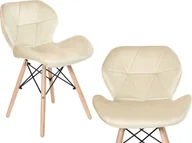 Krzesła - Krzesło aksamitne MURET VELVET DSW beżowe - miniaturka - grafika 1