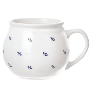 Kubek z uchem ceramiczny biały modrobila 190 ml kod: O-128867    - Kubki - miniaturka - grafika 1