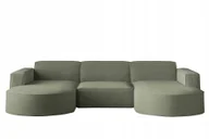 Narożniki - Sofa w kształcie U Modena narożnik tkanina Poso jasnozielony - miniaturka - grafika 1