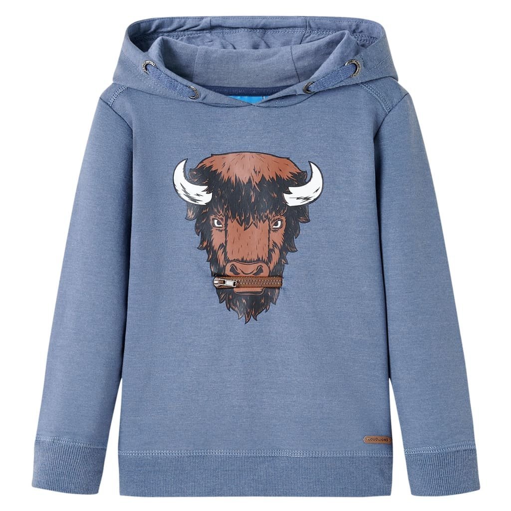 Bluza dziecięca z kapturem, niebieski melanż, 140